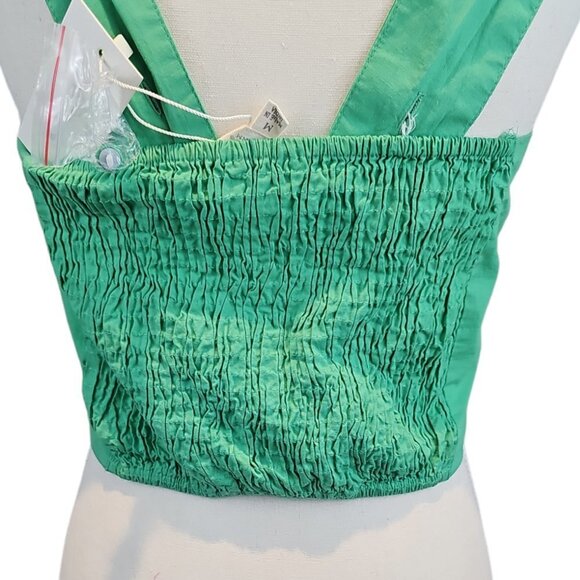 Sim & Sam Mint Green Button Front Crop Top Women's Size M - Picture 8 of 14